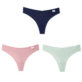 3Pcs/Lot V Waist Cotton G-String Thong Panties String Underwear Women Briefs Sexy Lingerie Pants Low-Rise Ladies