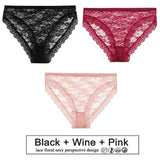 Transparent Floral Lace Panties Women Low-Waist Underpant Hollow Out Thong Female G-String Underwear Lingerie