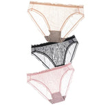 Women Sexy Panties Lace Underpants Low-waist Panties Mesh See Through Perspective Briefs Female Fashion Underwear
