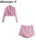 Tweed Set 2 Piece Chic Blazer Women Suit Shorts Sets Women 2022 Suit With Shorts For Women Female