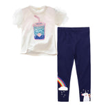 Pieces Kids Children Girls Clothes Set Little Girl Summer Cartoon Print T Shirt and Pants Leggings Outfits Clothing