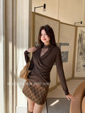 Xixi 2025 Autumn White Standard Temperament Wool High-Collar Lace Bottom-Up Lady With Top Dress Woman