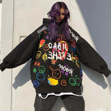 Harajuku Hoodie for Girls Streetwear Women Oversize Pullover Hip Hop Aesthetic Long Sleeve Korean Fashion
