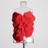 Sexy Babes Fashion Trend Top 2025 Summer New Three-Dimensional Flower Design High-End Bosom Vest