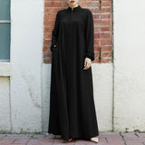 New Muslim Women's Clothing Middle Eastern Arab Style Zippered Open-Shirt Into The Bag Temperament Loose