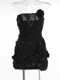 High-End Women's New Sexy Body Trim Corset Dress Flower Decoration A Skirt Banquet Evening Dress