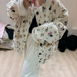 Disney Mickey Minnie Cartoon Fleece Coat- Outfit