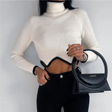 Winter Whiter Turtleneck Vintage Sweater Tops Knitted Y2k Long Sleeve 2022 Autumn Green Women Casual Crop Top Slim