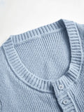 Buttoned Slit Tie Front Knit Top- Outfit