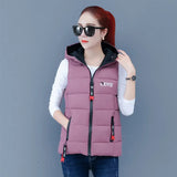 Autumn And Winter 2023 Women's Cotton Vest Loose And Thick Cotton Clothing Vest New Down Cotton Hooded Fashion Women's Horse Clip Coat-Outfit