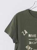 Classic White Letter Print T Shirt Women 100% Cotton Casual 2022 Fashion T-shirt Summer Street Split Women Clothing