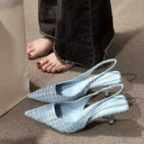 Zingj Small Fragrant Wind High Heel Head Head Sandals Female 2024 New Summer Thin Heel Pointed Toe Foot Single Shoes-Outfit