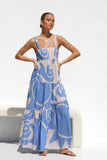 Zingj Spring And Summer New Simple Print Fashion Slip Big Skirt