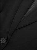 Black Feather Blazer Women Button Fashion Woman Blazer 2023 Casual Elegant Womens Jackets Long Sleeve Women's Winter
