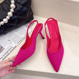 Zingj 2023 New Pointed Thin Heel Single Heel After Empty Head Sandal Muller Shoes-Outfit