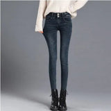 Women's solid ankle length pencil pants skinny jeans women jean denim jeans woman high waist new