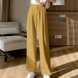 Zingj Leg Pants Women's Pants Down Loose High Waist Yellow Trousers Spring And Autumn Suit Narrow Version Straight Tube Casual Floor