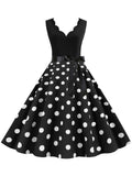 Dot Summer Dress Women Pinup Elegant Vintage Party Dress Casual Office Tank Sleevelss A Line