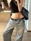 Vintage Straight Loose Boyfriend Jeans-Outfit