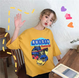 Women Harajuku Milk Printed Kawaii BF Couple Clothes Unisex Loose Long Summer Tee Top Womens Tshirt Korean Style
