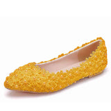 Bridal Shoes Handmade Wedding Shoes Color Flat-Soled Wedding Shoes Bridesmaids Performance Flat Heel Single