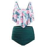 Sexy Tankini Swimwear Women Push Up Swimsuit High Waisted Bathing Suit Floral Biquini Two Piece Bikinis Beachwear Plus