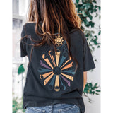 Geometry Graphic Cotton T-shirt Women Summer Round Neck Vintage Tee Shirt Tops 2021 Femme Casual Streetwear Tshirt