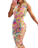 Independent Station Popular Style Sexy Fashion Button Dress Dress With