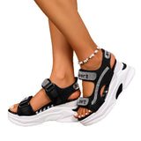 Sports Sandals Women Wear 2025 New Summer Drill Thick Bottom Magic Stick Soft Bottom Roman Beach