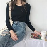 women pullover slim o-neck warm sweaters knitted korean jumper fashion women clothes pull femme poleras sueter