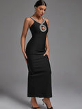 Bandage Dress 2022 New Women's Maxi Bodycon Dress Elegant Sexy Black Evening Club Party Dress High Quality Summer