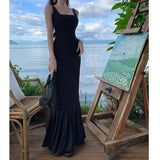 Zingj Shot Show Back Atmosphere Feeling Sling Dress Female Design Sense French Temperament Show Thin Fish Tail Dress Clear Cold