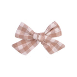 Flower Cotton Hair Bows With Clip For Baby Girls Plaid Boutique Hair Clips Hairgrip Barrettes Headwear Hair