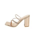 Women's Champagne Golden Water Drilled With Dew High Heeled Sandals Elegant Banquet High