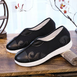 Zingj Men's Shoes Embroidered Korean Cloth Shoes Social Embroidery Flower Bean Shoes Lazy Tide Sail Flat Cloth