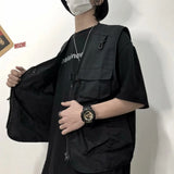 Men's Vest New 2023 Summer Hong Kong Style Relaxed Leisure Men's Trend Large-Size Vest Clip