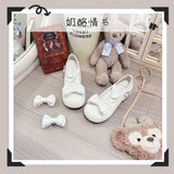 Girl Wind Lolita Shoes Round Head Bow Lo Shoes 2025 New Daily Heel Mary Treasure
