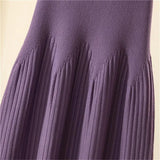 Color Simple Knitted Skirt Women'S Stretch High Waist Sweater Long Pleated Skirts 2021 Korean Wild Autumn Winter