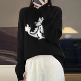 Zingj Dragon New Chinese Red Lovers Sweater With Men And Women-Outfit