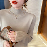 Zingj Milk Sweater Women Wear Semi-High Collar Knitted Bottomed Sweater In Autumn And Winter, A New 2023 Soft Top