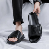 Summer New Leather Sandals Men's Summer Casual Slippers Popular Outside Wear Dual-Purpose Beach Shoes