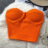 Zingj Color Strapless Vest Female Wearing Sexy Hot Girl Short Crop Slim Thin With Chest