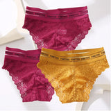 Lace Sexy Women's Panties Finetoo Mid-waist Temptation Transparent Hollow Out Underwear Female Underpants Briefs