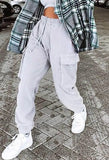 Pockets High Waist Jogger Pants- Outfit