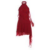 2024 Summer New Women's Clothing Solid Color Dress Street Fashion Hanging Neck Sexy Bare Back