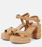 Red-Soled Summer Cursive High-Heeled Sandals Round Head Waterproof Table High Heel Sandals Roman Strap High Heel Sandals