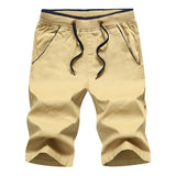 New Summer Men's Sports and Leisure Elastic Cloth Pants Loose 100% Cotton Belt Home Daily Five-Point Men's