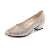 2021 New Summer Fashion Pumps Cut-outs Women Crystal Casual Ladies Shoes High Heels Tenis Feminino Genuine