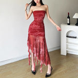 2025 New Women's New Chinese Style Irregular Sling Boobs Open Year-War Robe