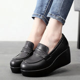 And English Wind Small Leather Shoes Waterproof Table Women's Shoes Pine Sole Single Shoes Autumn Plus Velvet Tung Leoptium Pedalle